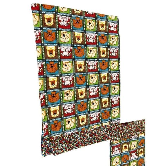 Vintage Handmade dog prints bed 2 Pillow case - Picture 2 of 8